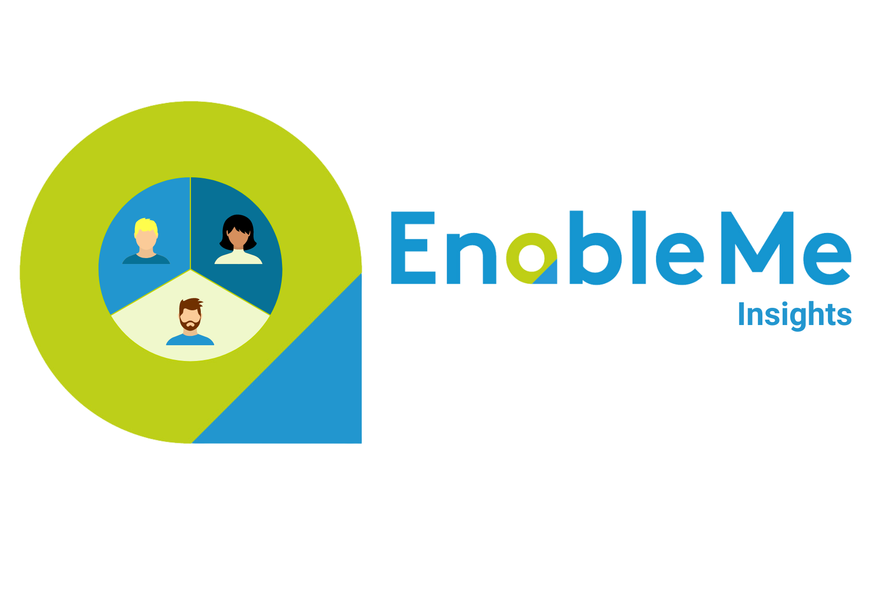 EnableMe Insights Logo in EnableMe Farben - hellgrün und hellblau